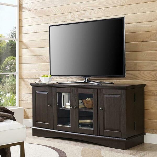 Walker Edison Furniture 52 In. Wood Tv Media Stand Storage Console - Espresso WQ52C4DRES